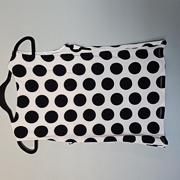 Calvin klein Mod Pinup Rockabilly square neck polka dot shell top medium - Picture 6 of 6